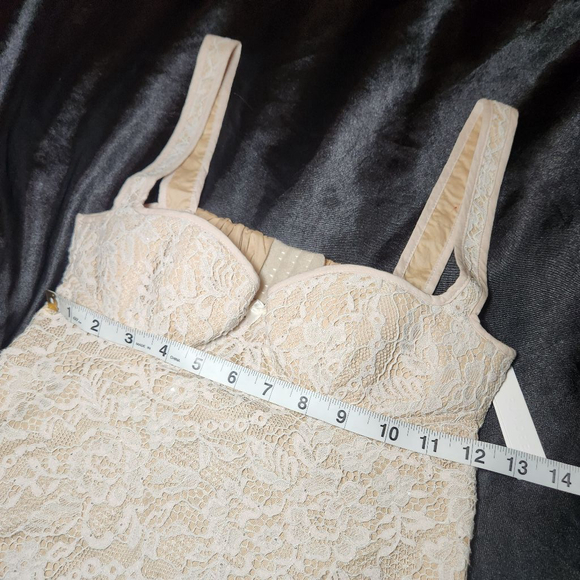 Rumored Lover Boy Cream Sparkle Lace Mini Dress - Picture 6 of 14